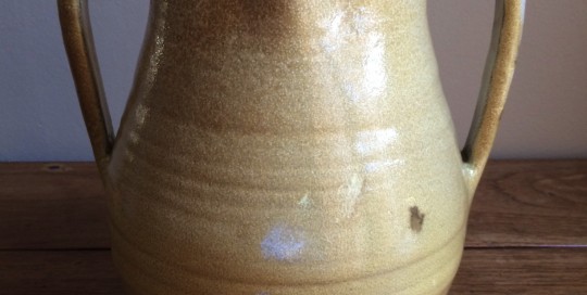 Ceramic Studio, A Yellow 2 Handled Vase (h: 30cm)